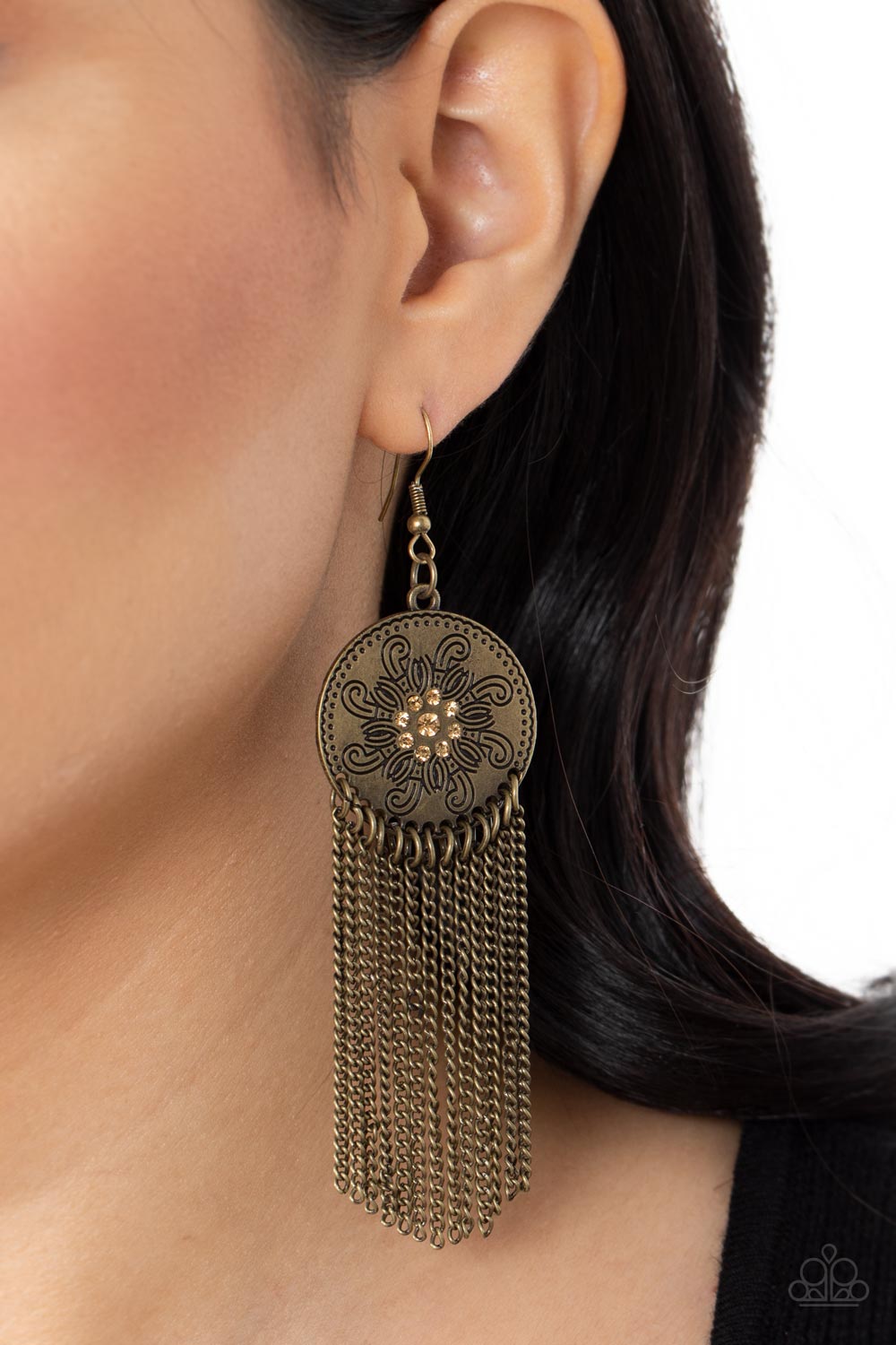 Fringe Control Earrings - Brass