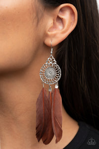 Pretty in PLUMES Earrings - Brown