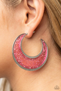 Charismatically Curvy Earrings - Pink
