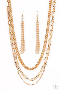 Galvanized Grit Necklaces- Gold