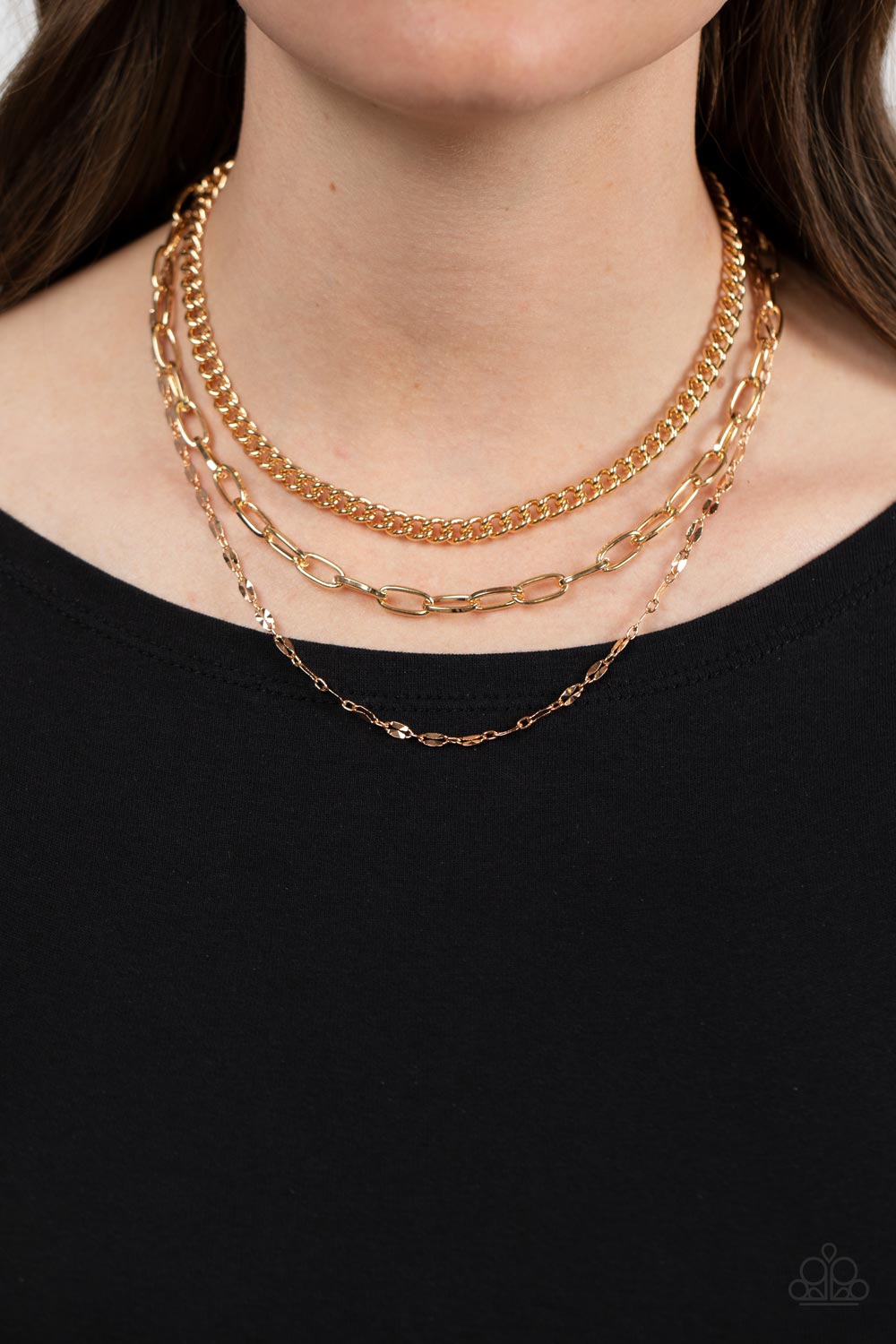 Galvanized Grit Necklaces- Gold