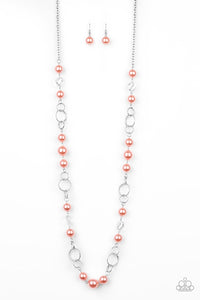 Prized Pearls Necklace - Orange