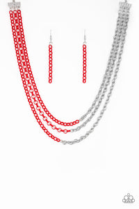 Turn Up The Volume Necklace - Red