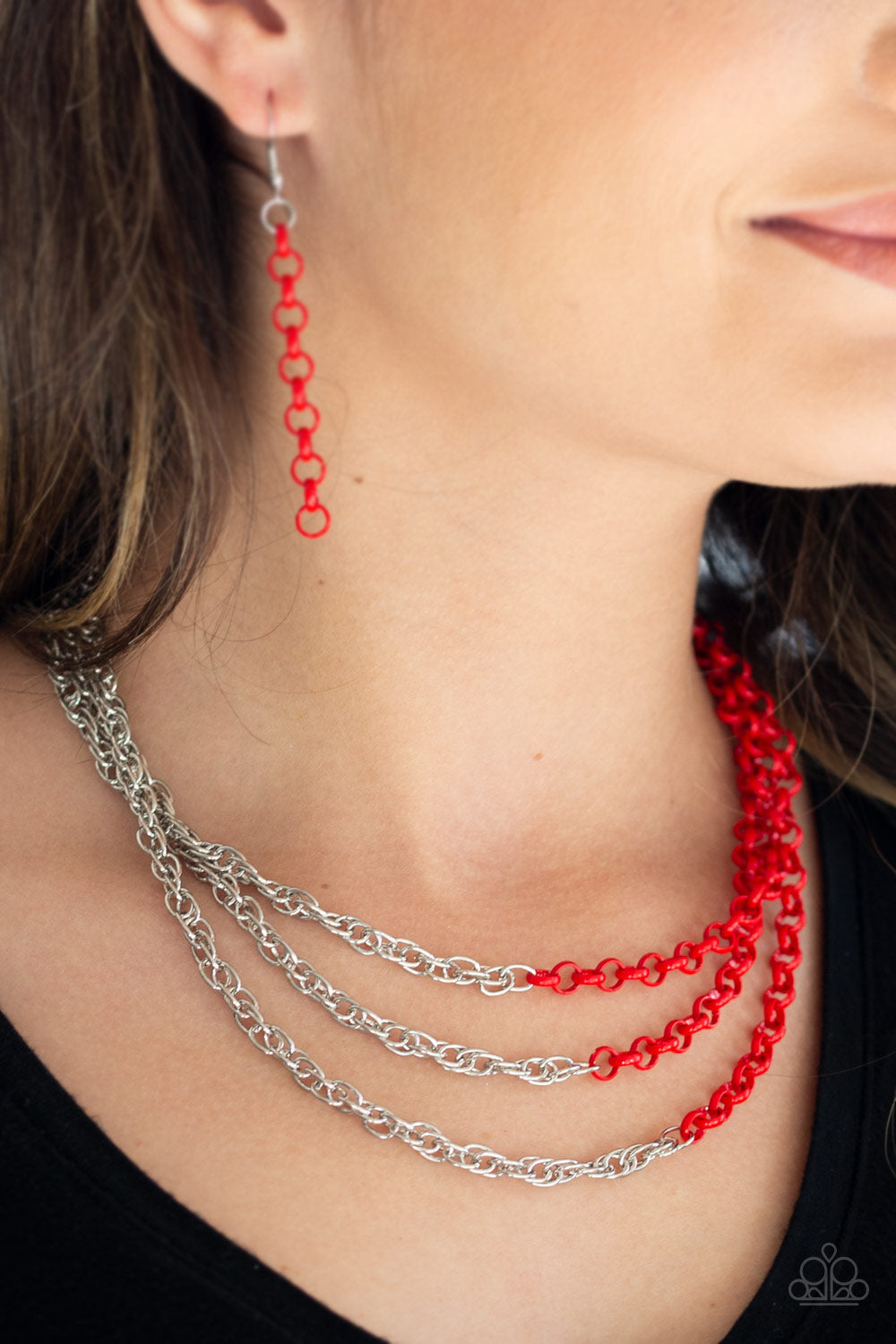 Turn Up The Volume Necklace - Red