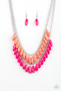Beaded Boardwalk Necklace - Pink