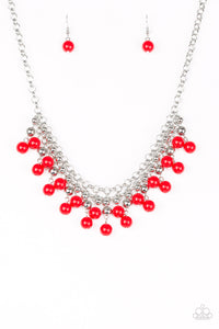 Friday Night Fringe Necklace - Red