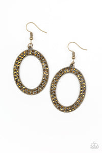 Go Down In Glitter Earrings - Brass