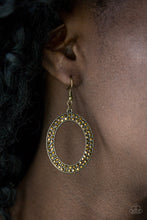 Load image into Gallery viewer, Go Down In Glitter Earrings - Brass
