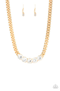 Rhinestone Renegade Necklace - Gold