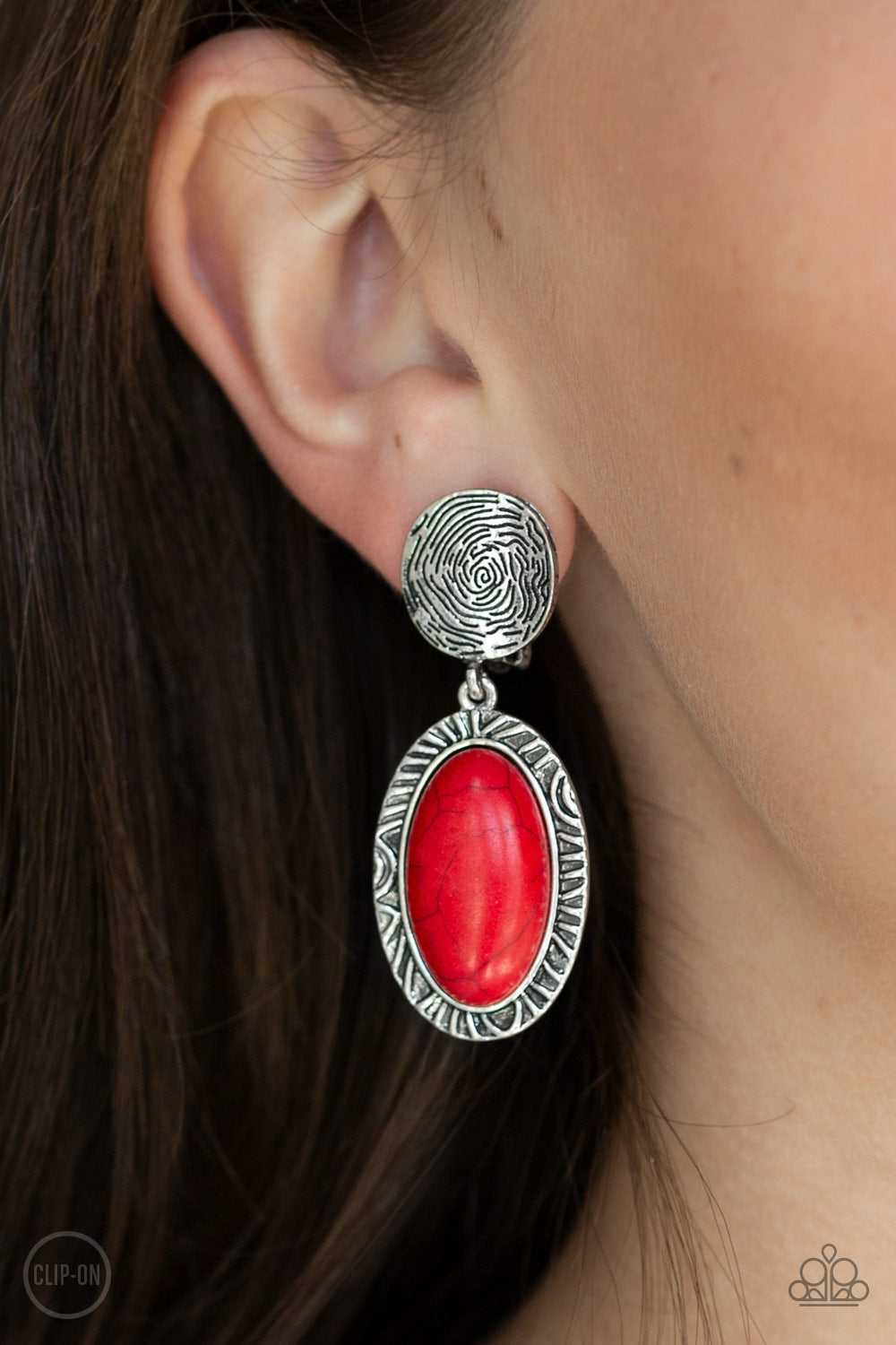 Southern Impressions Clip-On Earrings - Red