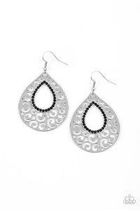 Airy Applique Earrings - Black