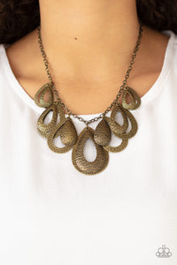 Teardrop Tempest Necklace - Brass