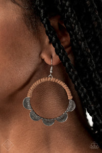 Tambourine Trend Earrings - Brown