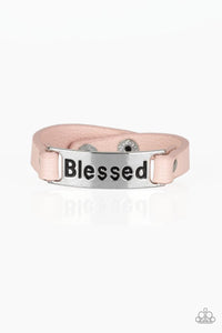 Count Your Blessings Bracelet - Pink -  "Blessed"