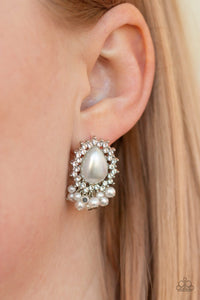 Castle Cameo Earrings - White