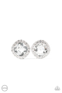 Diamond Duchess Clip-On Earrings  - White