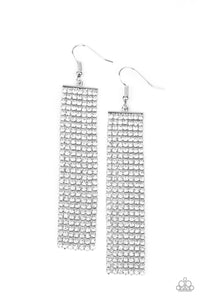 Top-Down Shimmer Earrings - White