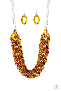 Comin In HAUTE Necklace - Brown