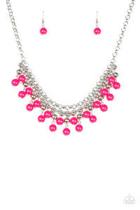 Friday Night Fringe Necklace - Pink
