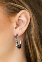 Load image into Gallery viewer, Welcome To Glam Town Hoop Earrings - Black
