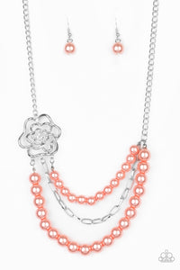 Fabulously Floral Necklace - Orange