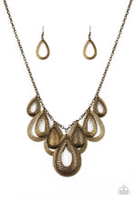 Load image into Gallery viewer, Teardrop Tempest Necklace - Brass
