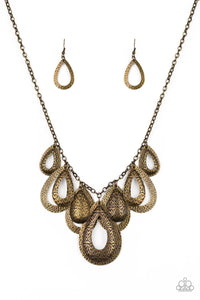 Teardrop Tempest Necklace - Brass